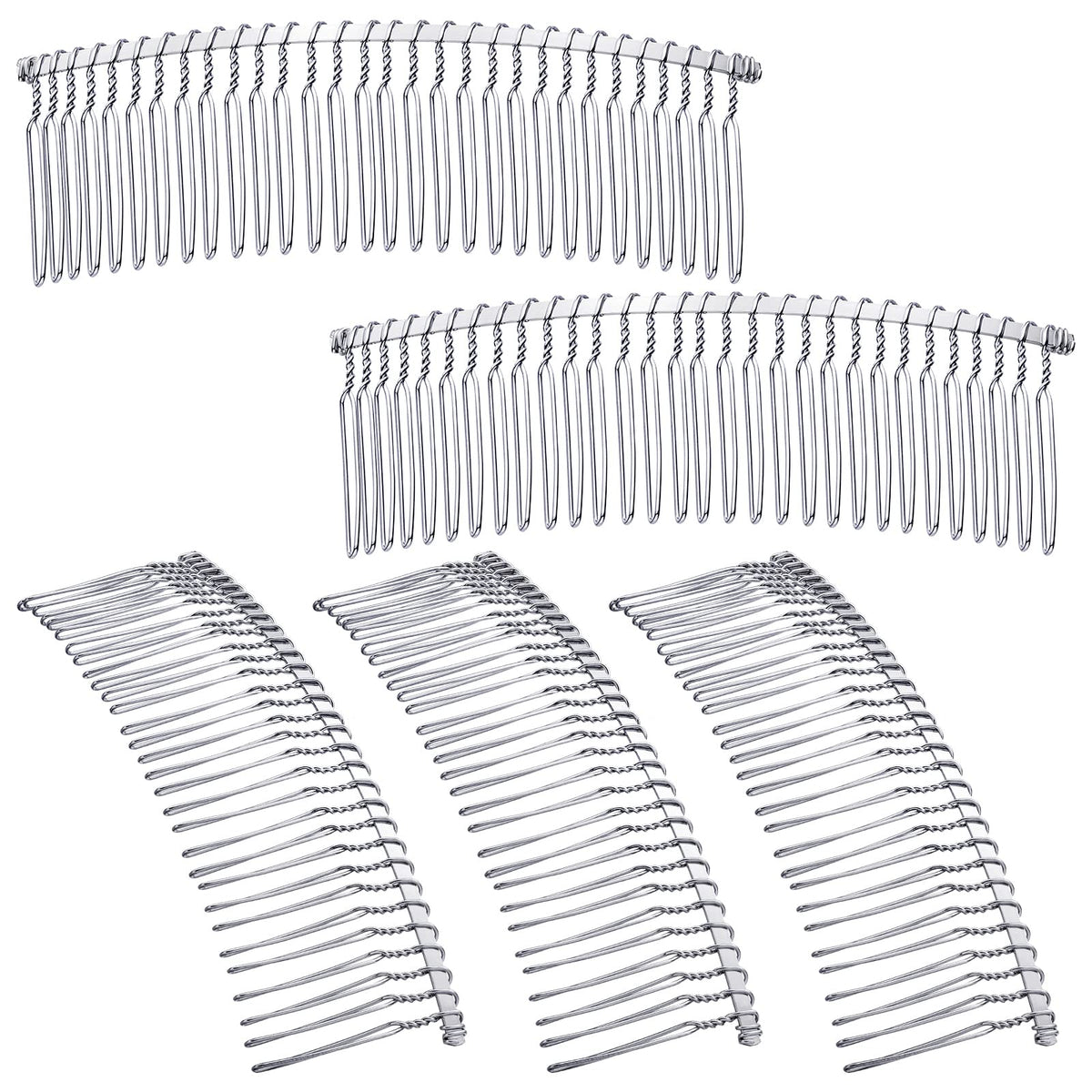 Hicarer front view platinum comb showing full length and teeth, durable hold