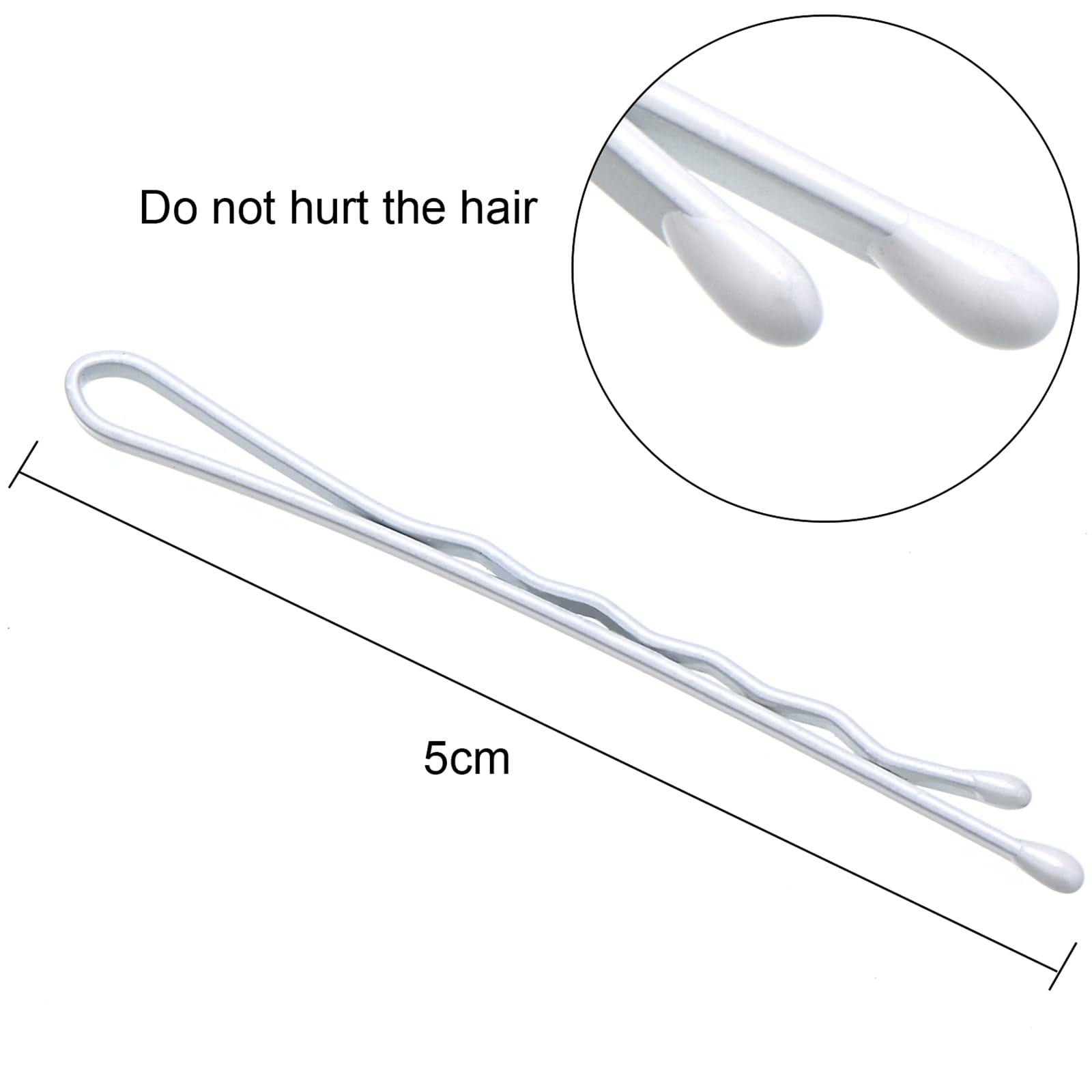 Hicarer white bobby pins spread on table for visible quantity benefit