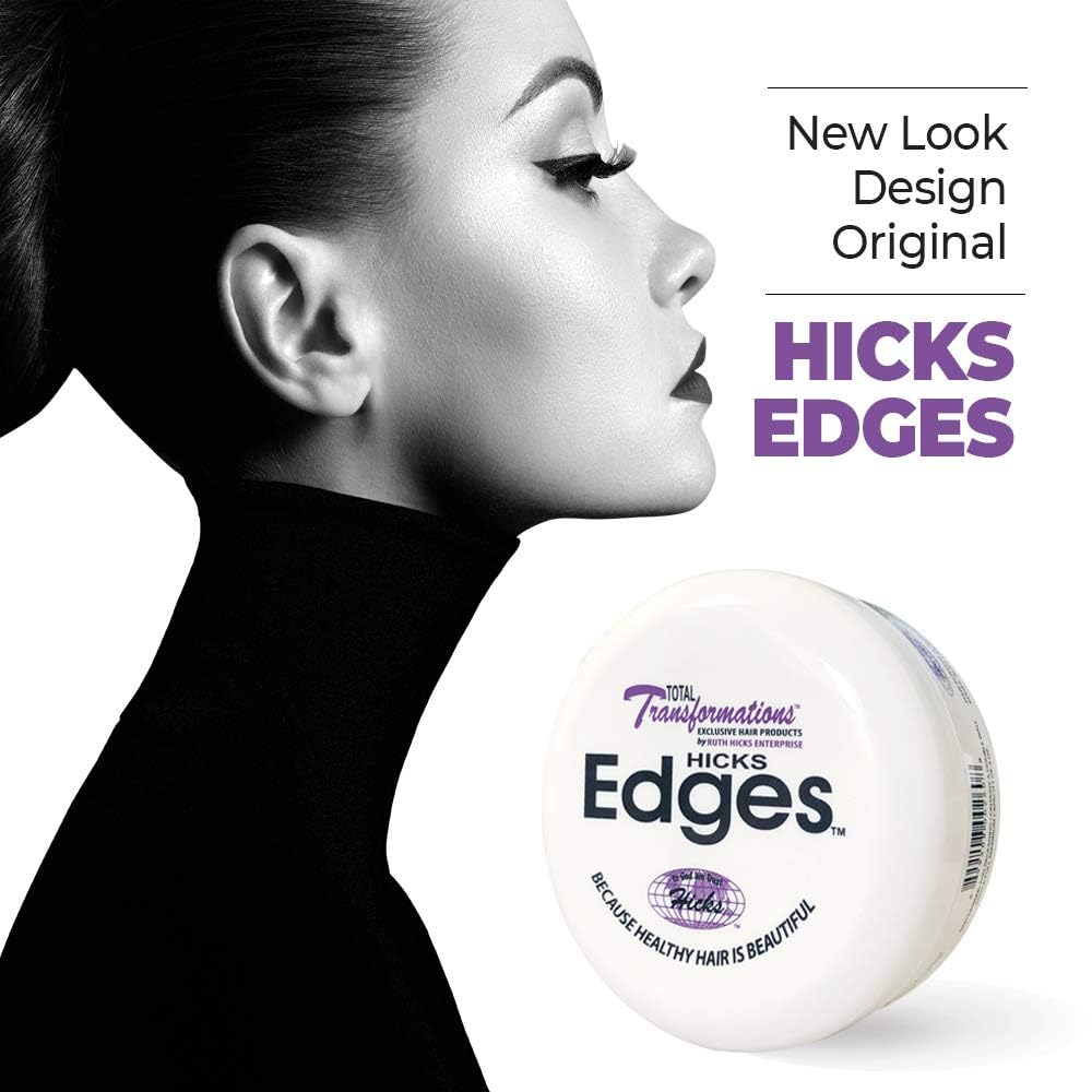 Hicks in-use brushing edges with fingertips to show precision styling benefit