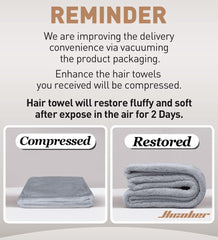 Hicober purple and grey turbans on bath counter for easy daily use