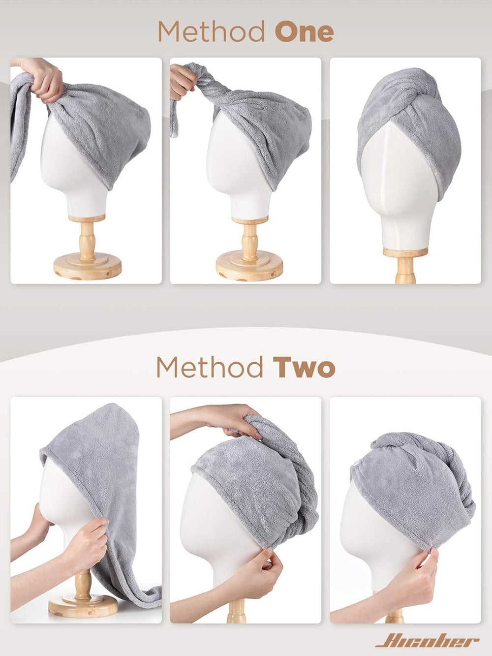 Hicober turban side profile showing lightweight, low-friction fabric