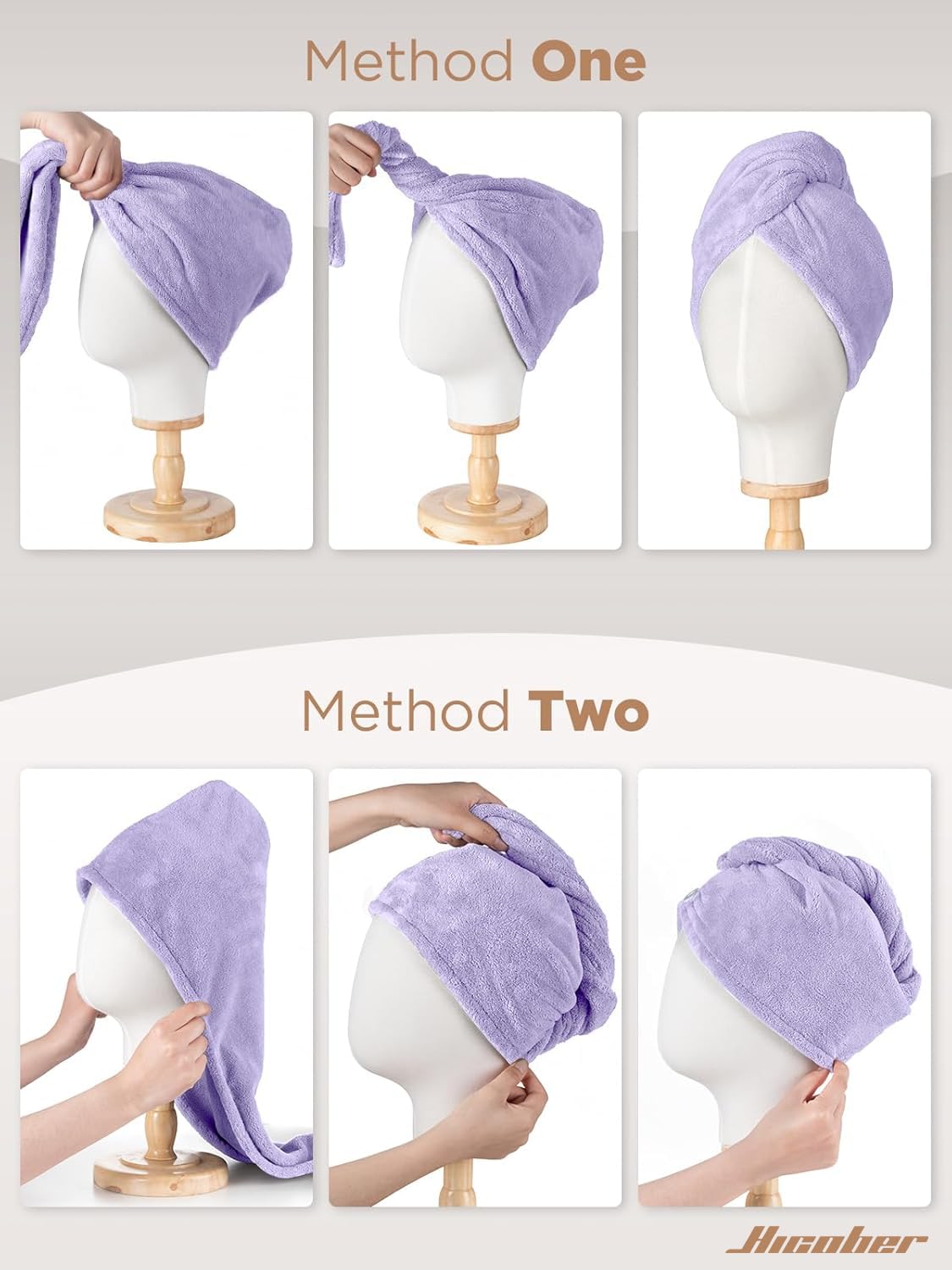 Hicober two towels folded compact for travel showing convenience benefit