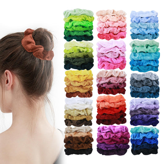 HICONUT front packaging showing 75 scrunchies and neat box, easy storage