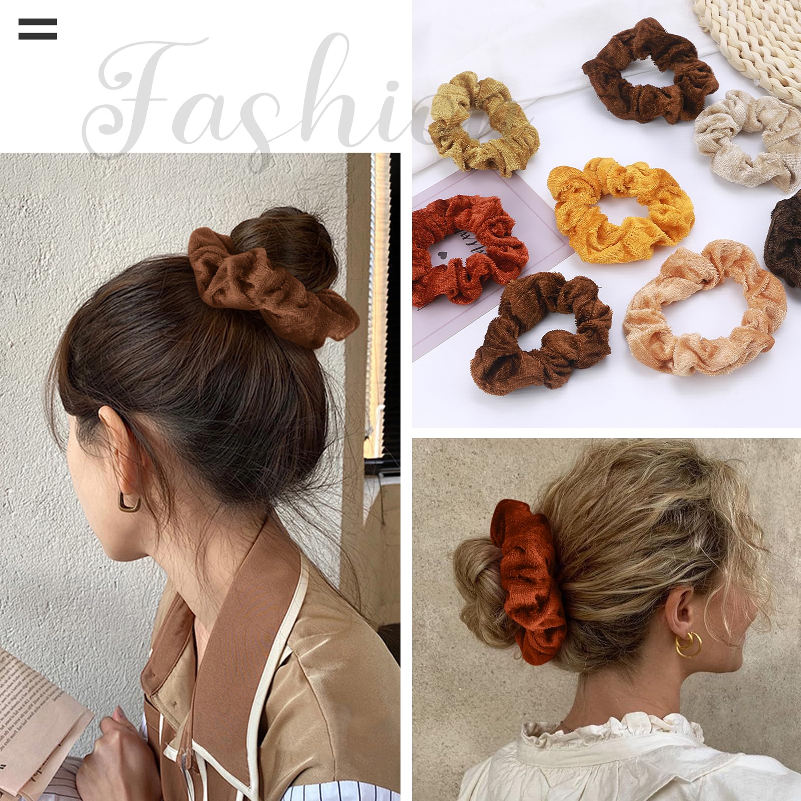 HICONUT scrunchie size comparison next to ruler showing exact dimensions