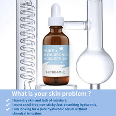 Hicream clear serum texture drop illustrating quick absorption benefit