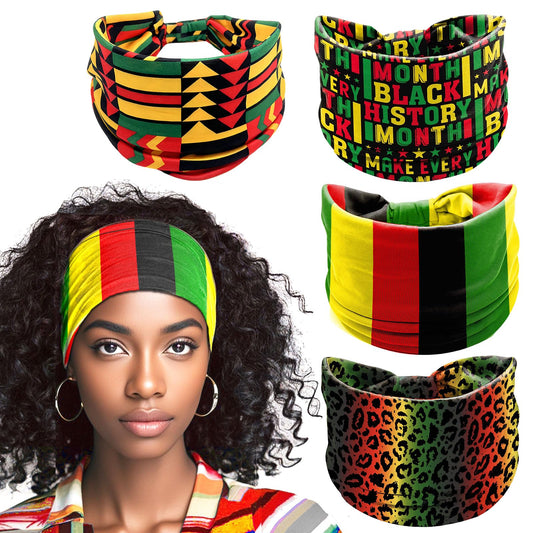 HIFANMM front view headband showing bold heritage colors and clear pattern for styling benefit