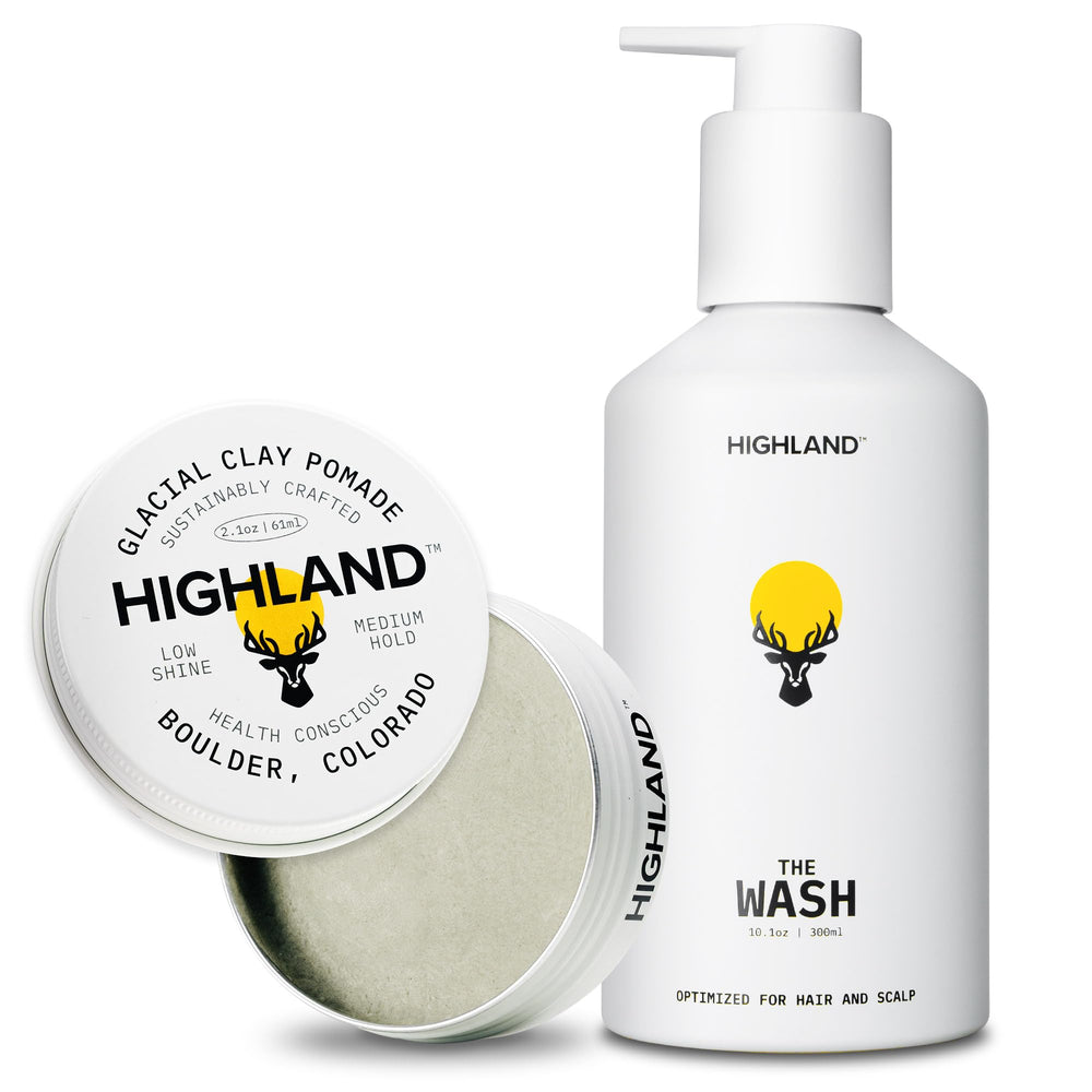Highland bundle front packaging showing both products and natural benefits