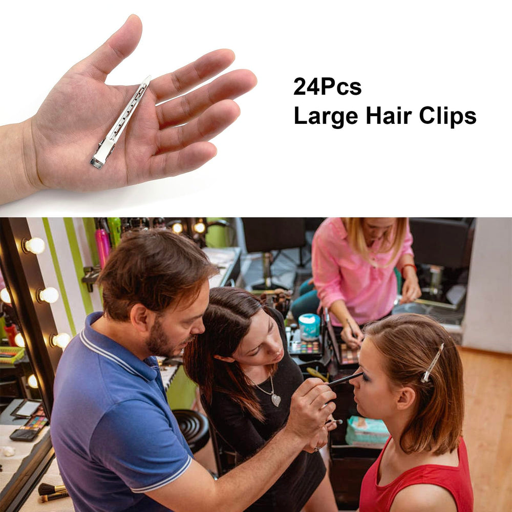 HiJeaton clips in use during salon sectioning, secure grip for precise styling