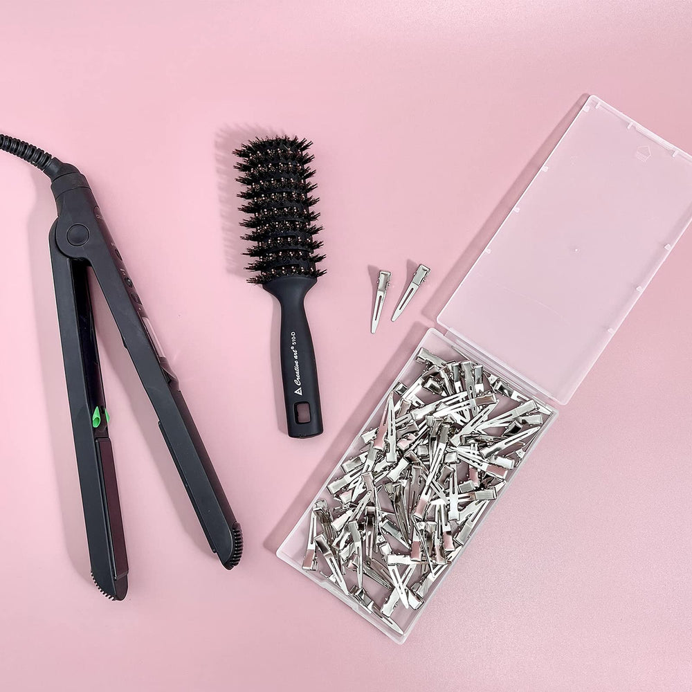 HiJeaton clip holding a section of long hair during salon styling, improving control