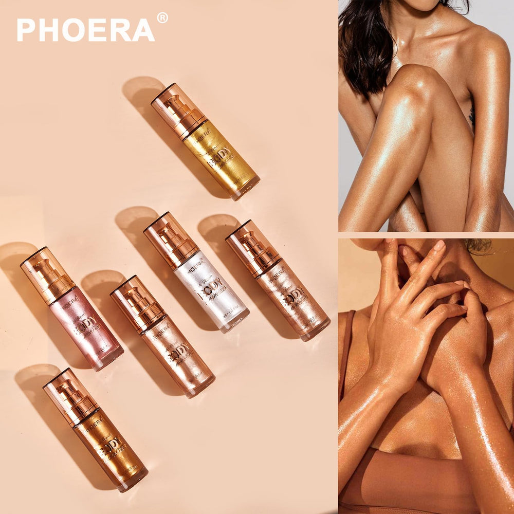 Hilareco PHOERA on model in evening setting adding luminous bronzed radiance