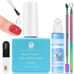 HiLemon front packaging showing 15ml compact remover for quick polish removal benefit