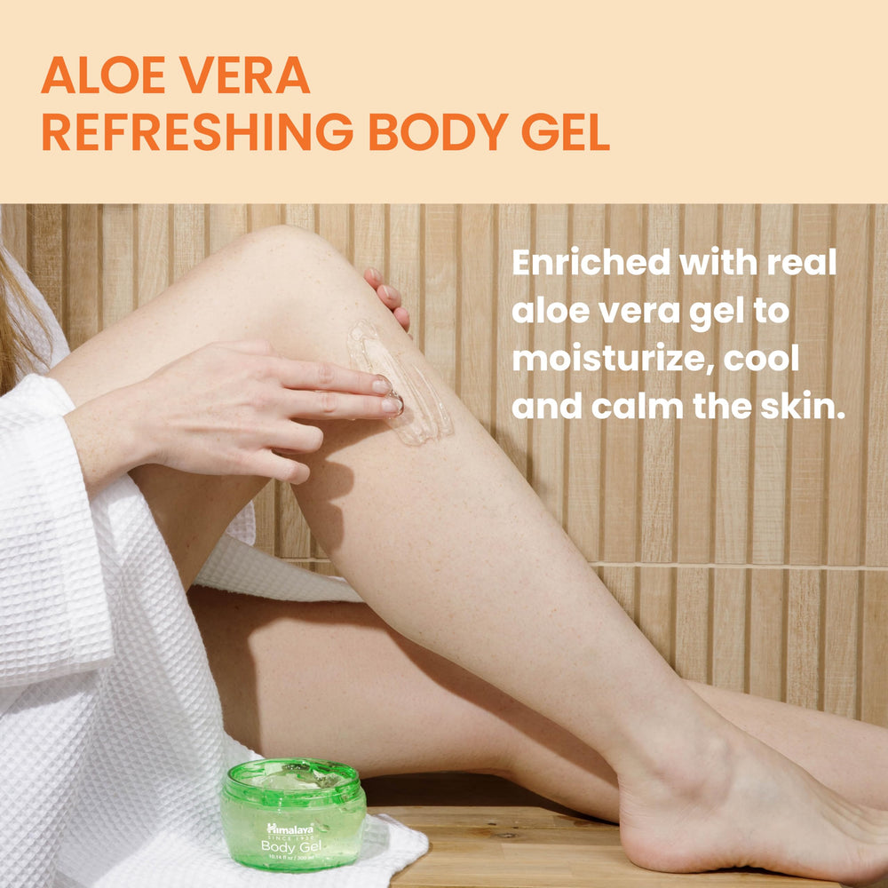 Himalaya aloe vera gel open cap dispensing a drop for easy use
