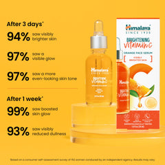 Himalaya bottle beside tangerine peel highlighting natural extract for brighter-looking skin