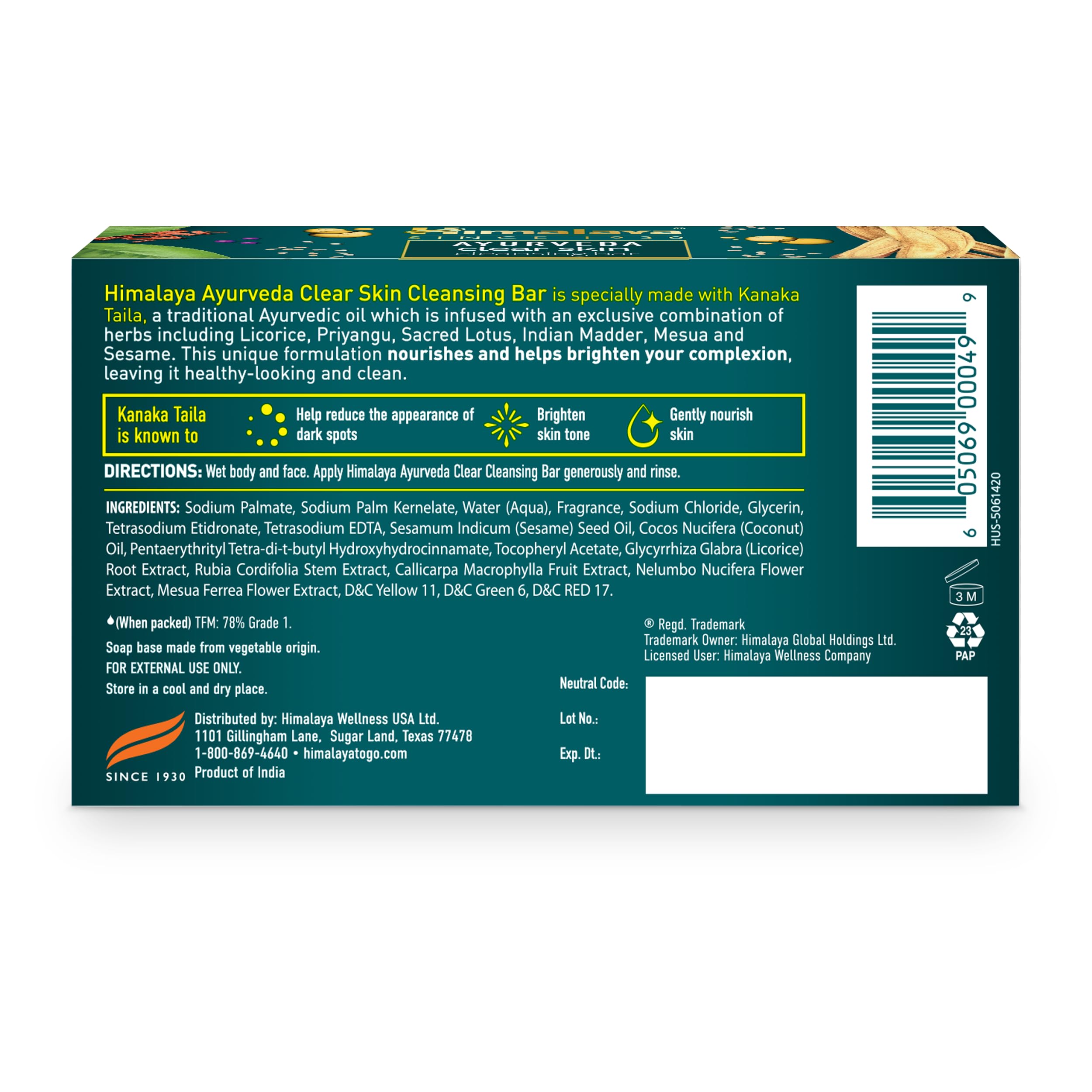 Himalaya Clear Skin close-up of soap texture highlighting gentle lather