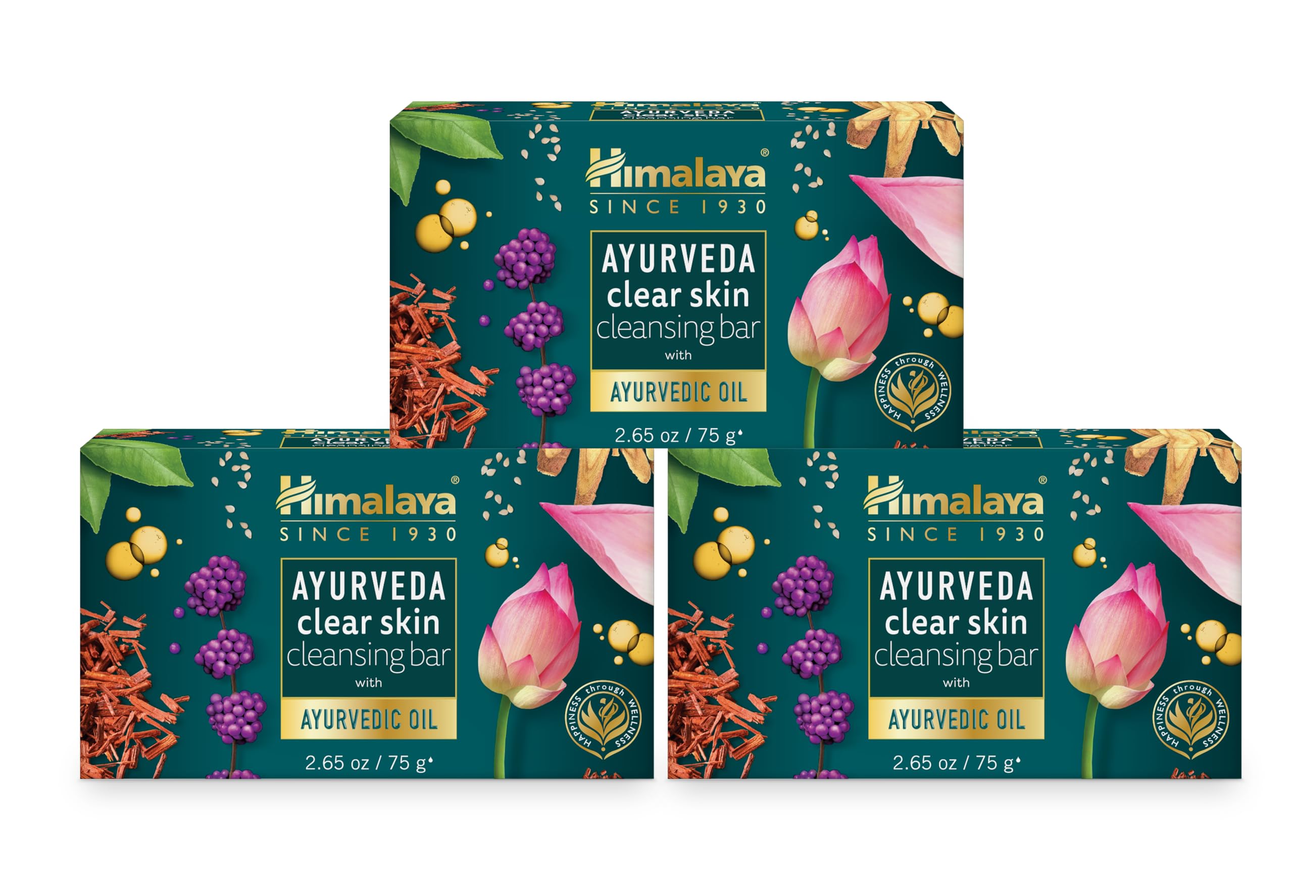 Himalaya Clear Skin front packaging showing 3-pack and product benefit