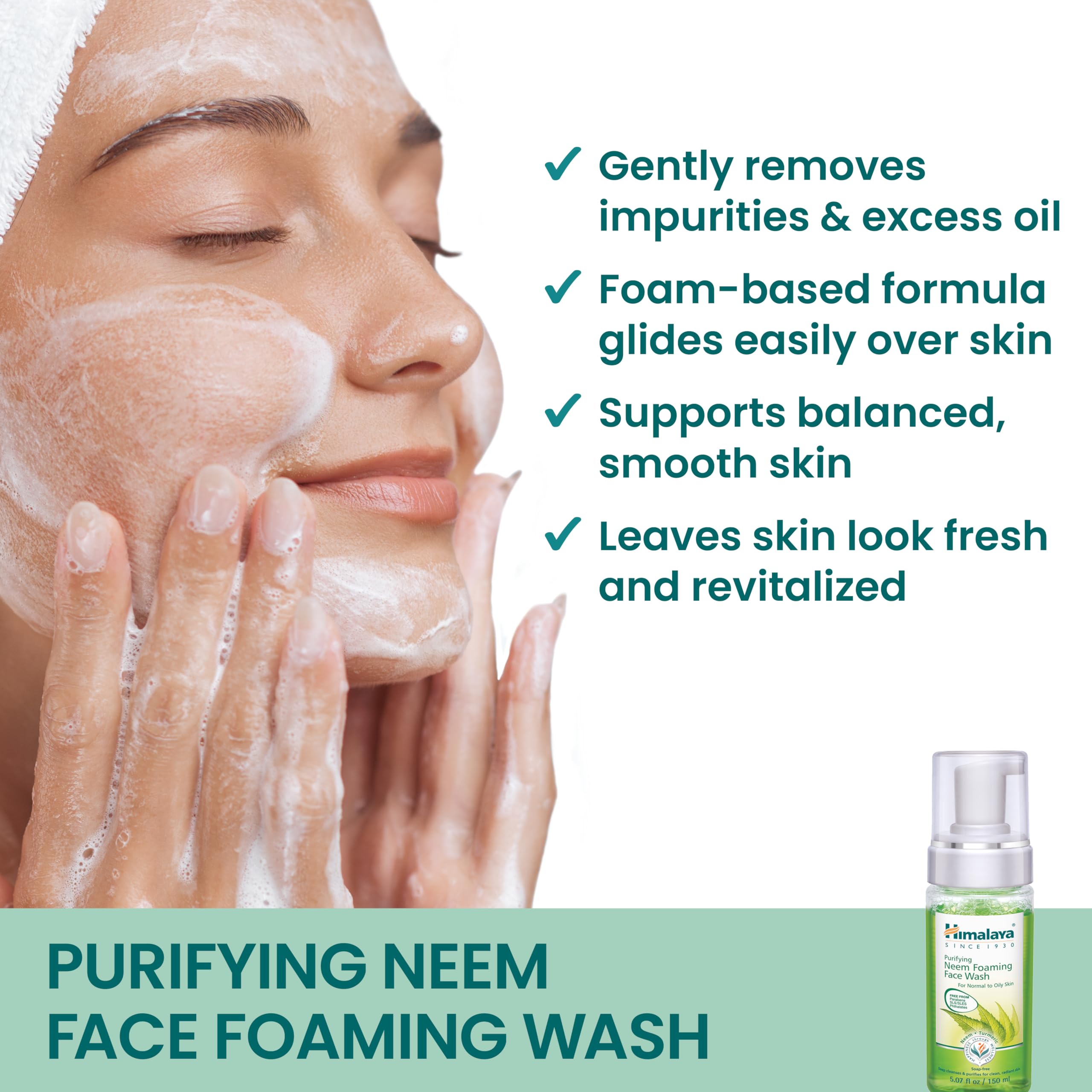 Close-up of Himalaya foam texture highlighting soft, non-drying lather