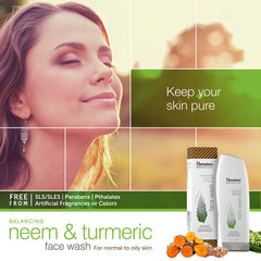Himalaya face wash being dispensed on hand demonstrating use