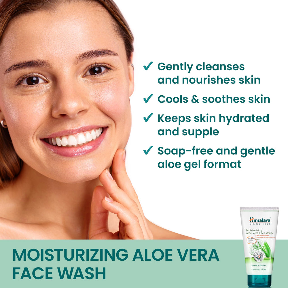 Himalaya label close-up highlighting aloe and cucumber ingredients