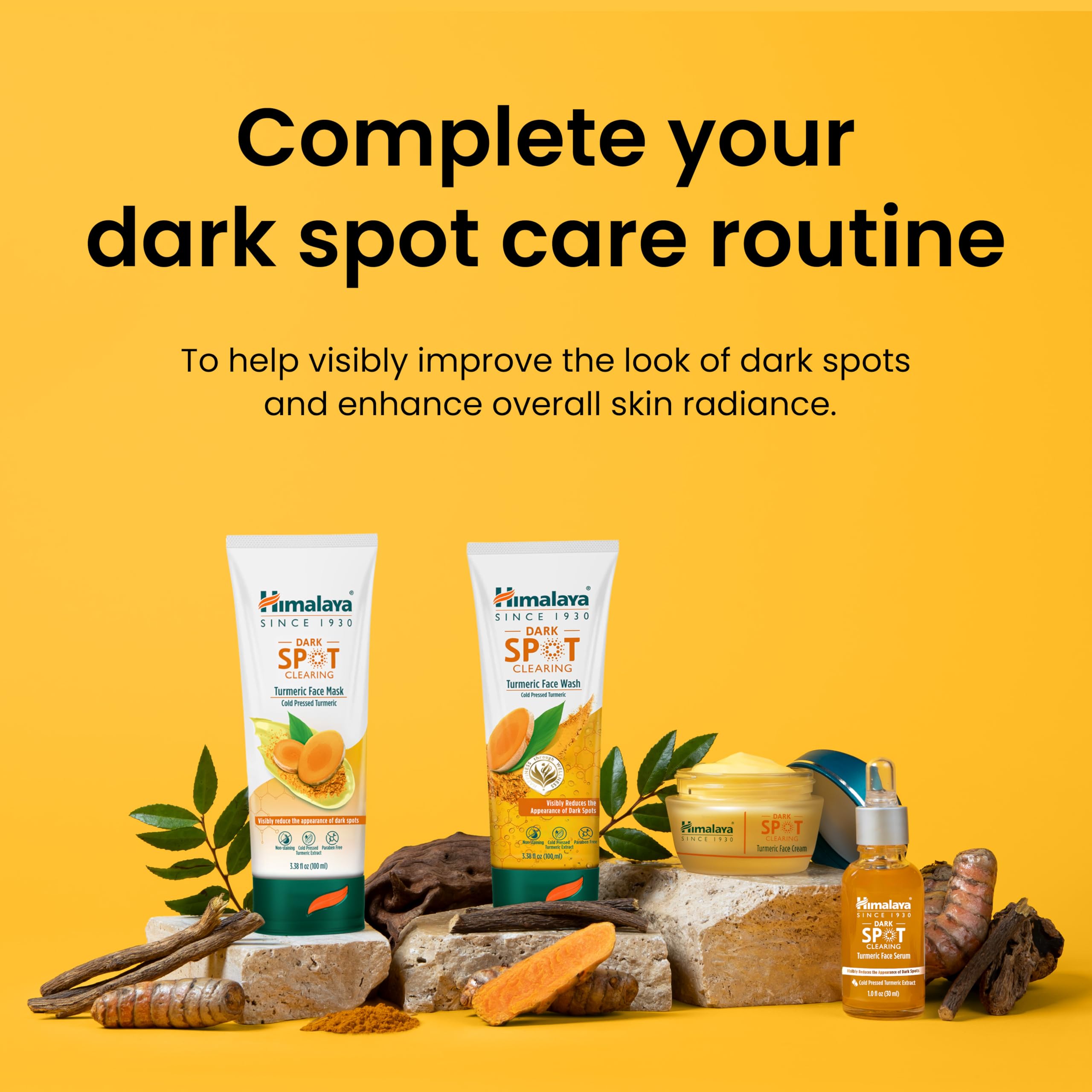 Himalaya label close-up of ingredients highlighting cold-pressed turmeric