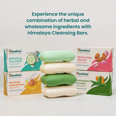 Himalaya soap in hand demonstrating usage and non-drying finish