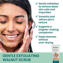 Hand applying Himalaya scrub to damp skin demonstrating easy massage and comfortable use