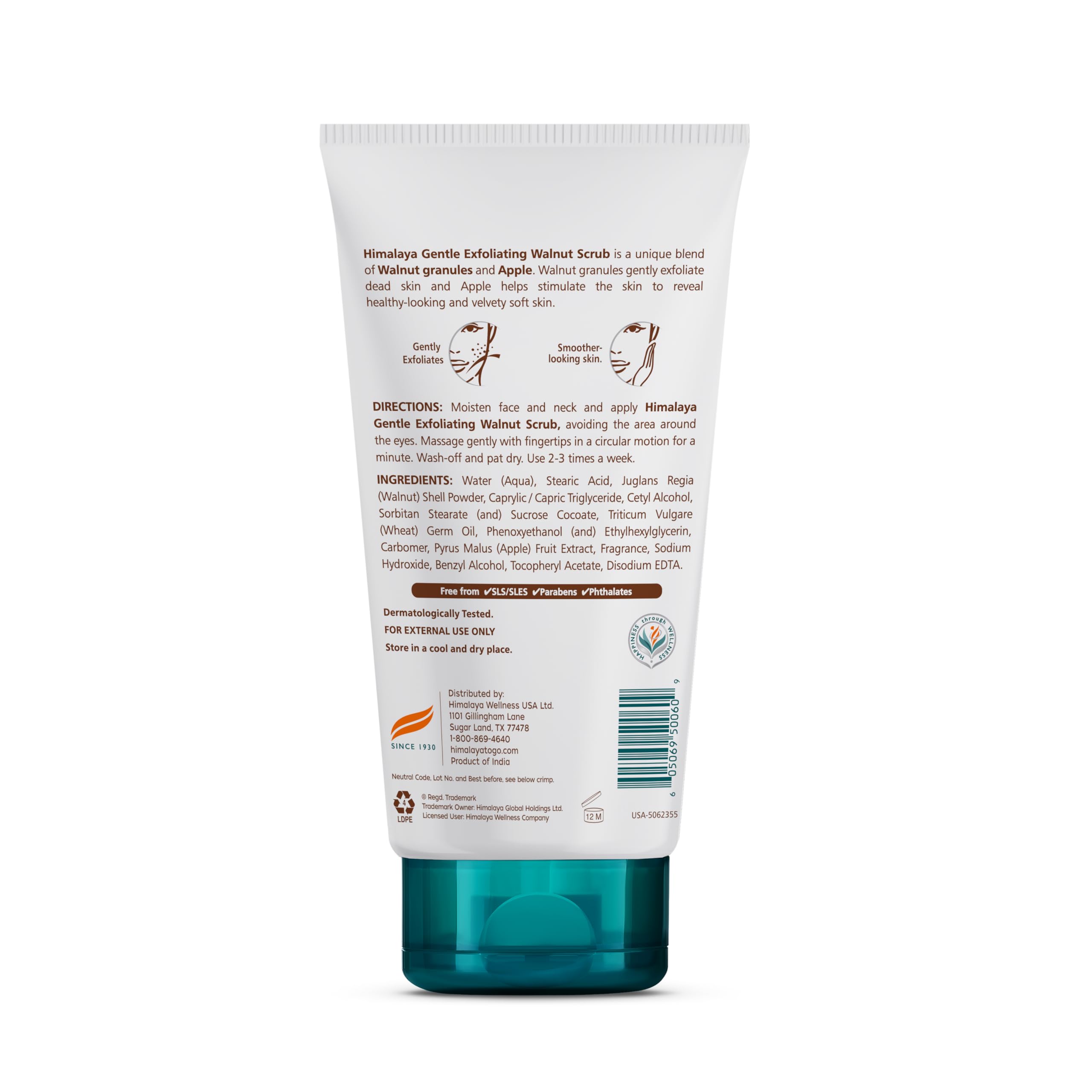 Close-up of scrub texture showing fine walnut granules and creamy base for gentle exfoliation