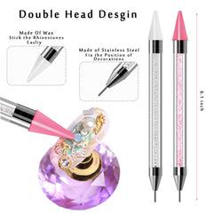HiMo using pen to place crystal on press-on nail for faster, accurate application
