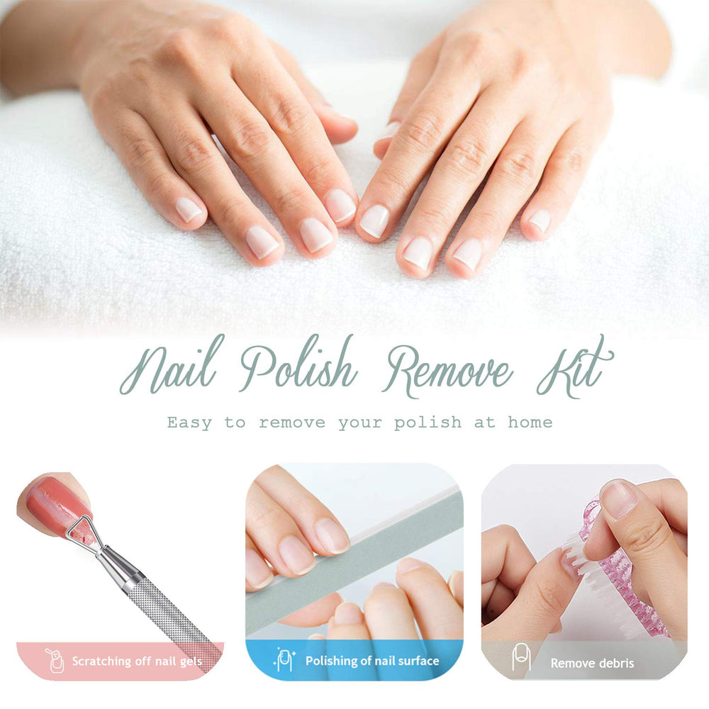 HiMo clips applied to hand during soak-off for hands-free removal