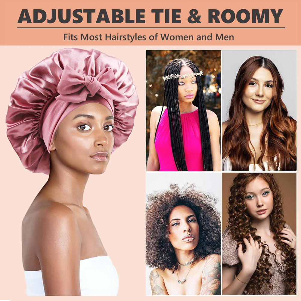 Himoswis scrunchies set beside bonnet for daytime hair protection