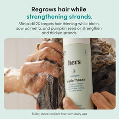 HIMS & HERS shampoo foam texture demonstrating gentle thickening action