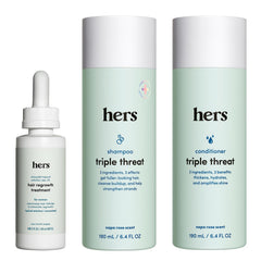 HIMS & HERS front packaging showing the full three-piece kit and benefits