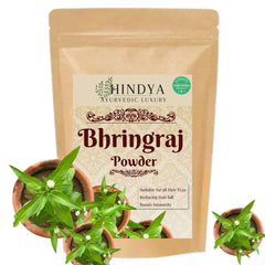 Hindya Ayurvedic Luxury 50g sachet next to a ruler for accurate size and portion guidance