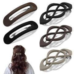 HINGTAI front view of five flat barrettes showing compact packaging and organized set
