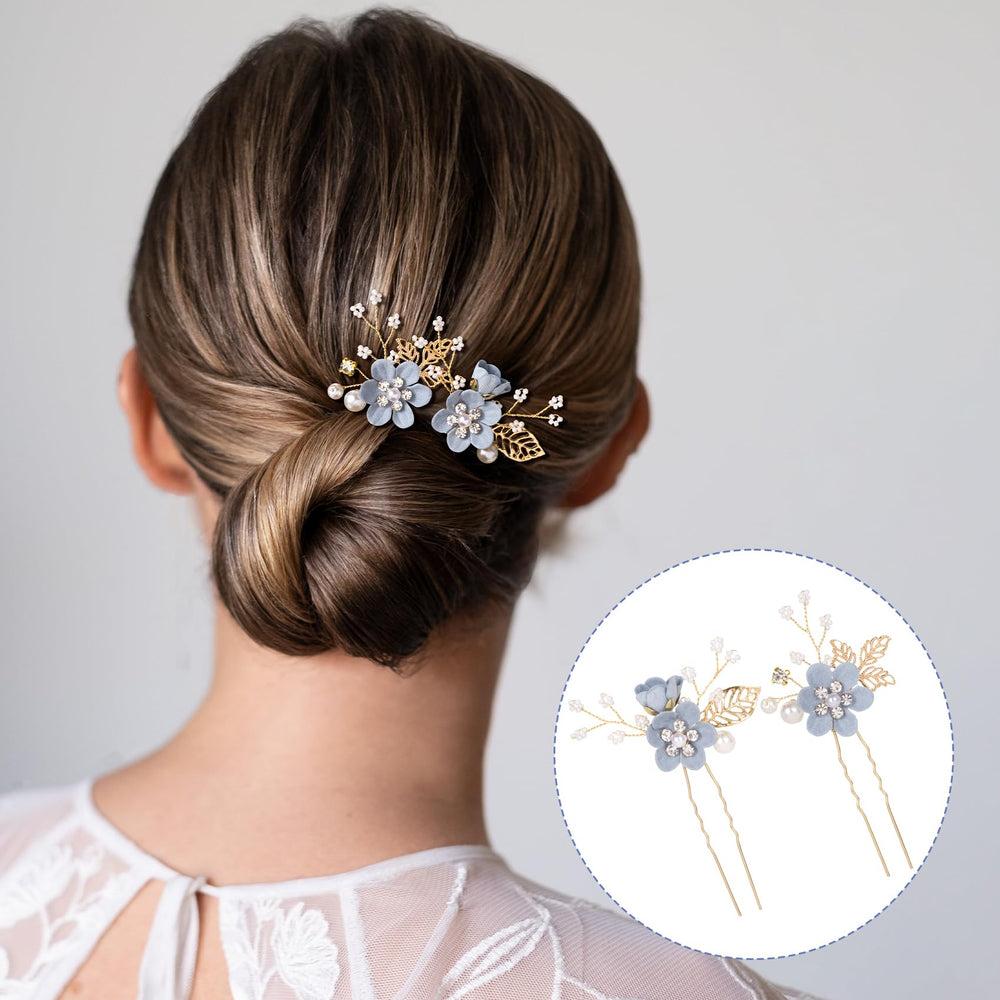 HINZIC hairpin placed in wedding updo illustrating secure hold and bridal styling benefit