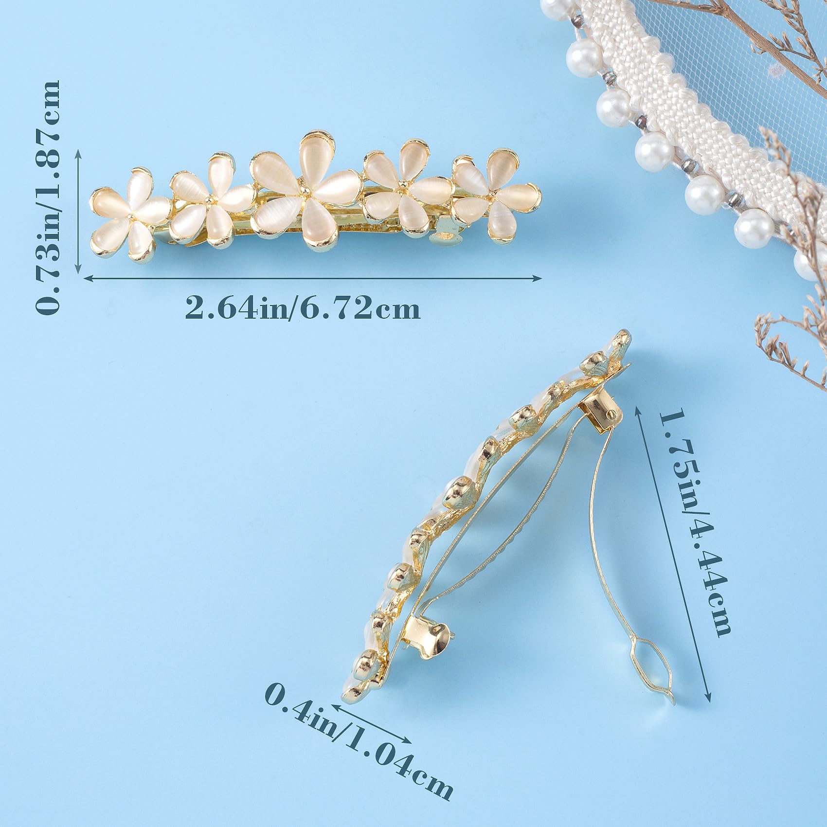 HINZIC side profile showing metal snap mechanism and secure grip for thick hair