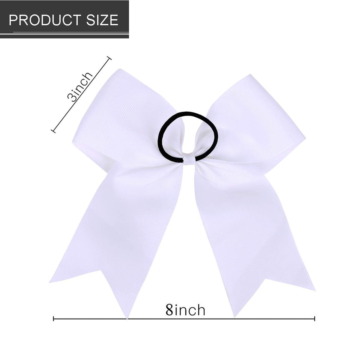 Hipcheer bow next to ruler showing 8-inch size for accurate scale benefit