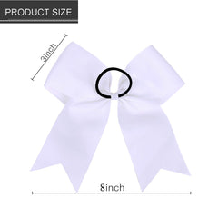 Hipcheer bow next to ruler showing 8-inch size for accurate scale benefit