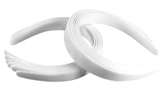 HipGirl front view of 12 white headbands showing bulk pack and neat stack, great for events