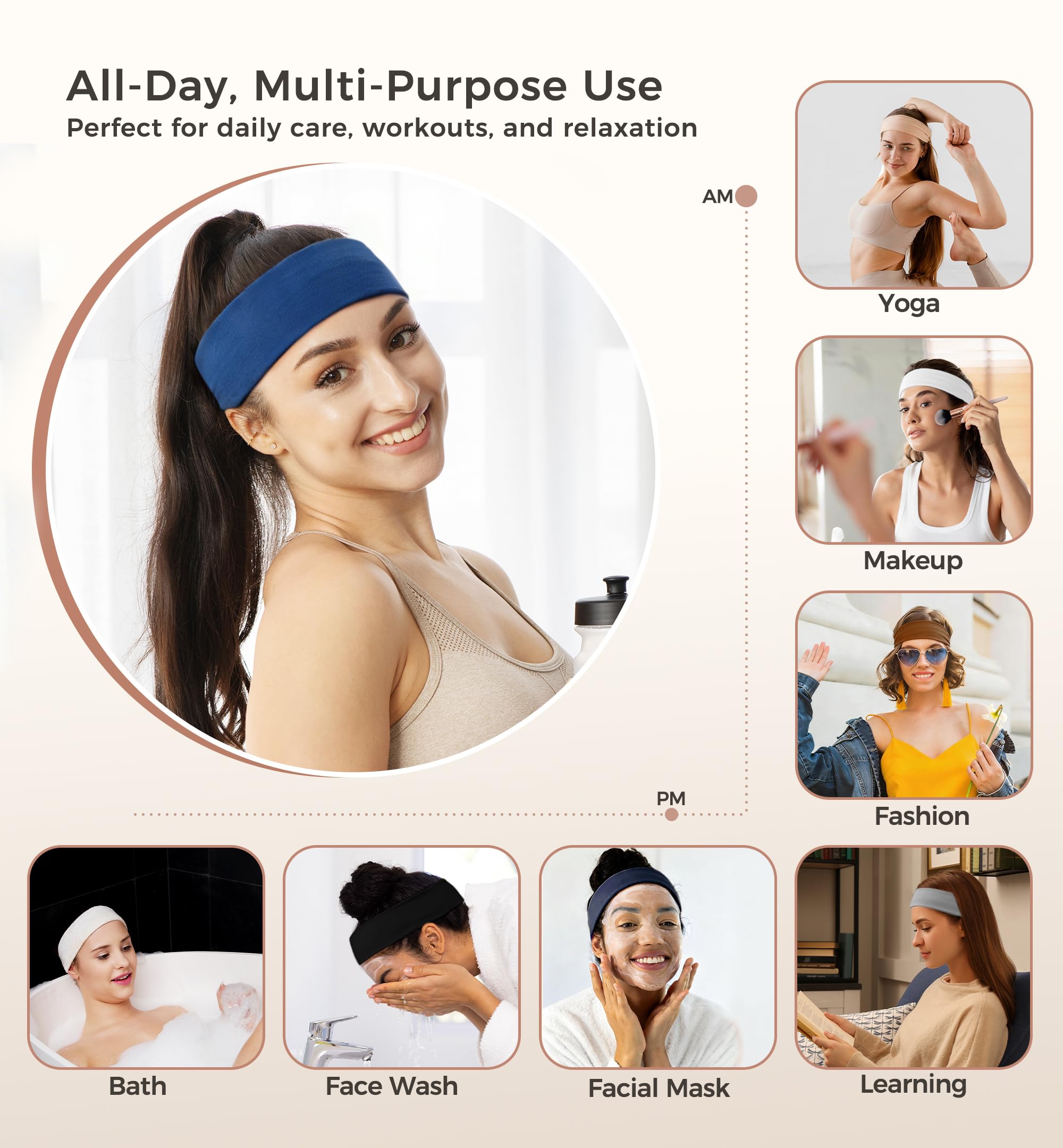 HiRui active runner wearing headband outdoors for sweat control and visibility