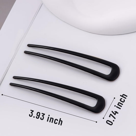 hisial close-up of U-shaped hair pin showing secure grip and design