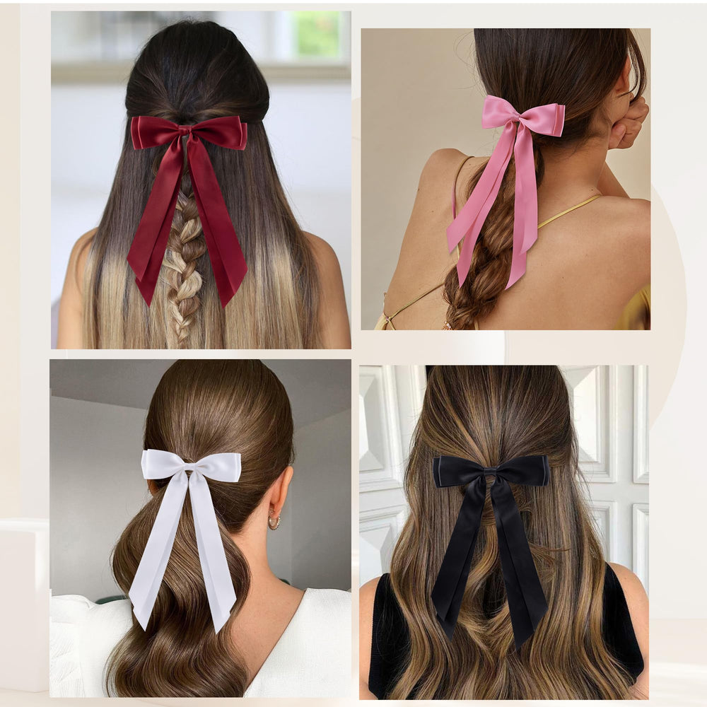 hisial color array layflat showing black white pink red options for styling