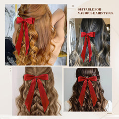 hisial matching bows on two pigtails creating playful symmetry benefit: coordinated style