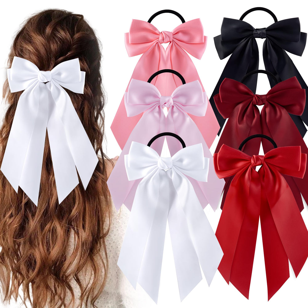 hisial flatlay showing six bow hair ties and outfit coordination benefit
