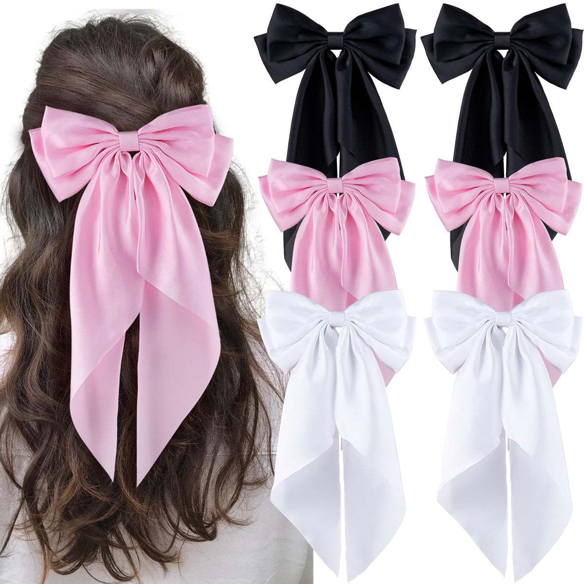 hisial front packaging showing six large satin bows and color variety benefit style-ready kit