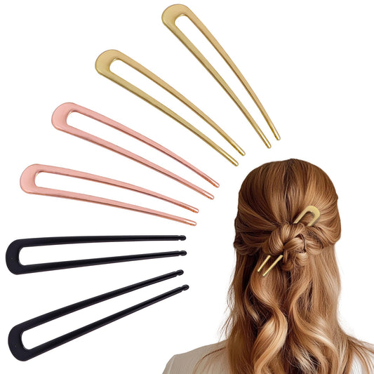 hisial front packaging showing six metal hair pins and color options for easy selection