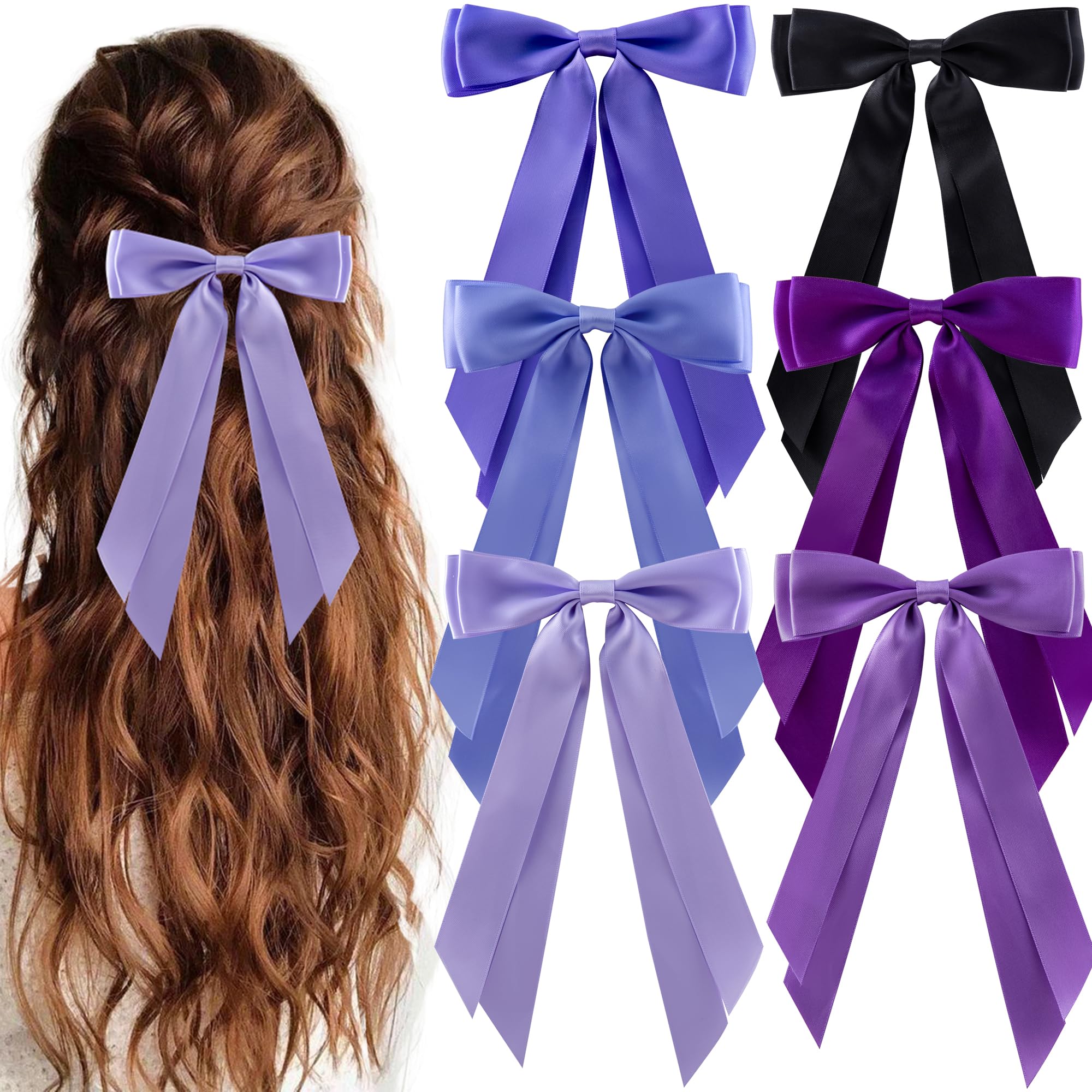 hisial front view of black and purple bow pack, stylish accessory