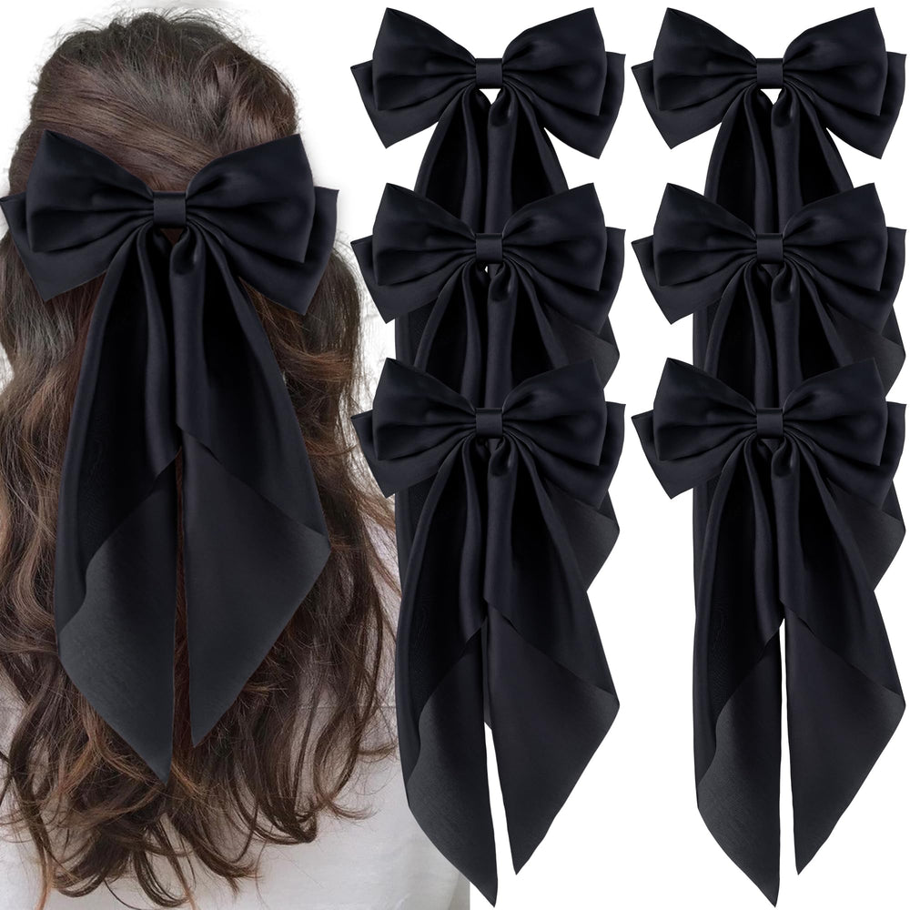 hisial front view large black bow clip showing elegant silhouette and instant polish