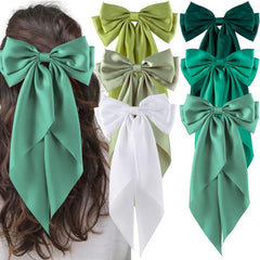 hisial front view large black satin bow showing elegant shape and secure hold
