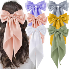 hisial front view showing six colored satin bows and elegant variety