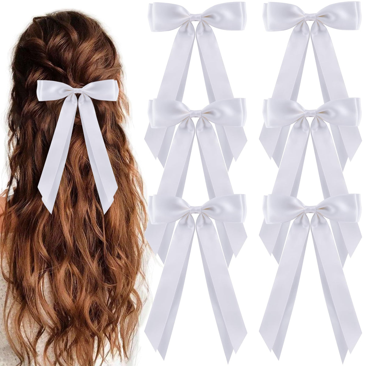 hisial front view white bow showing polished satin finish and feminine shape